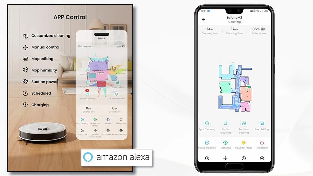 Lefant M2 Robot Vacuum smart app control