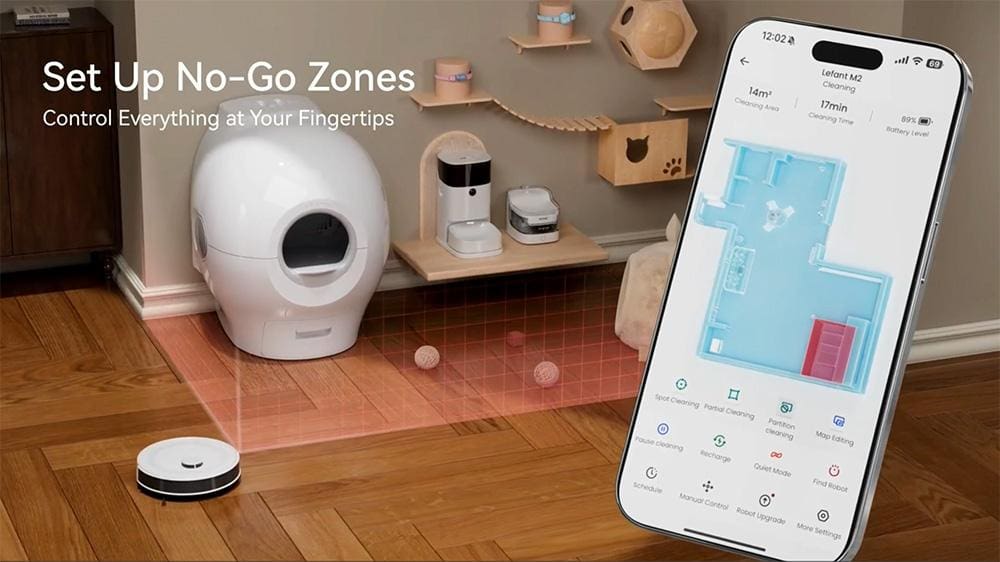 Lefant M2 Robot Vacuum pet areas