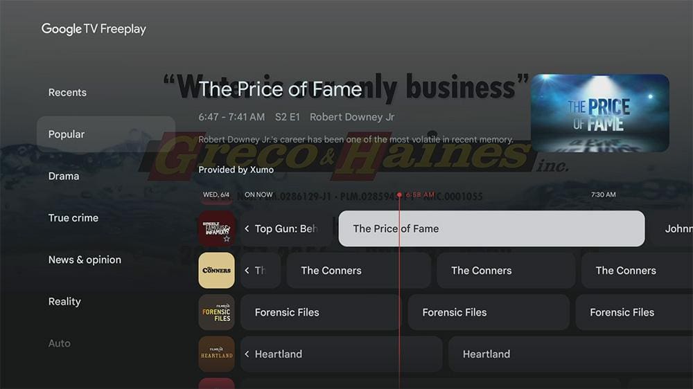 Live TV integrated with the onn 4K Plus