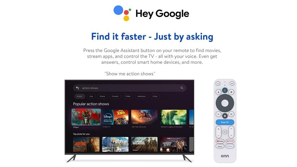 Onn 4K Plus features voice control