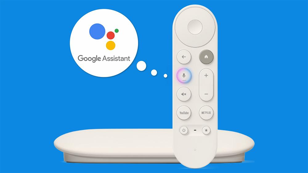Google TV Streamer 4K remote with Google Assistant button