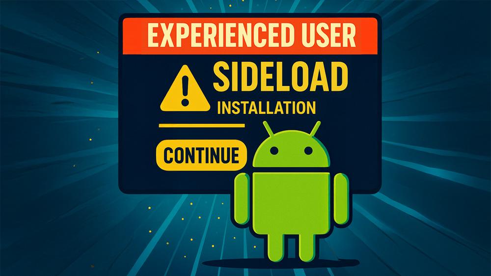 Experienced user Android sideloading workflow illustration showing the new sideload installation flow