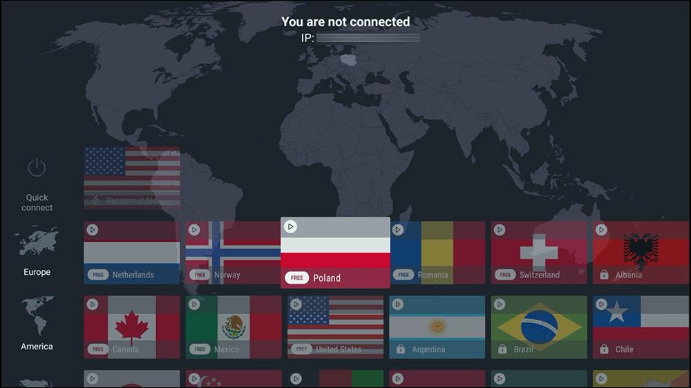 Proton VPN Free for Firestick, Goole TV and Android TV has 10 free server locations